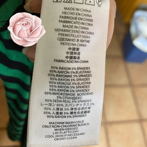 Micheal Micheal Kors Green Striped Top Size M - Picture 5 of 6